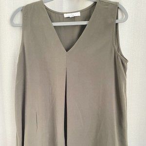Olive Chiffon Tank Top
